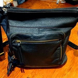 Buena Pebbled Black Bag/Purse/Satchel